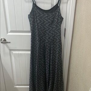 Blue and White Striped Calvin Klein Maxi Dress